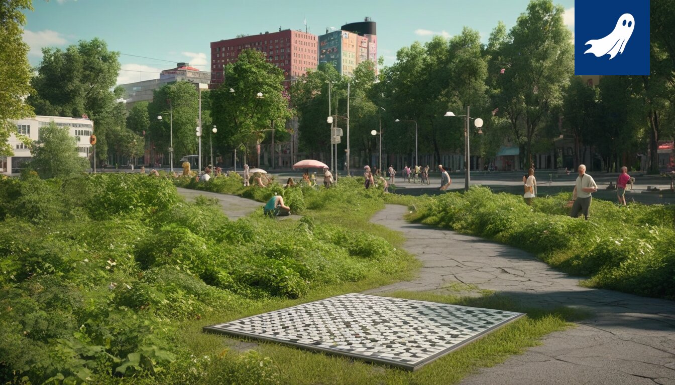 Sarjakuvamainen kuva Tampereen kaupungintalosta pörssikurssin nousu- tai laskukäyrän päällä.