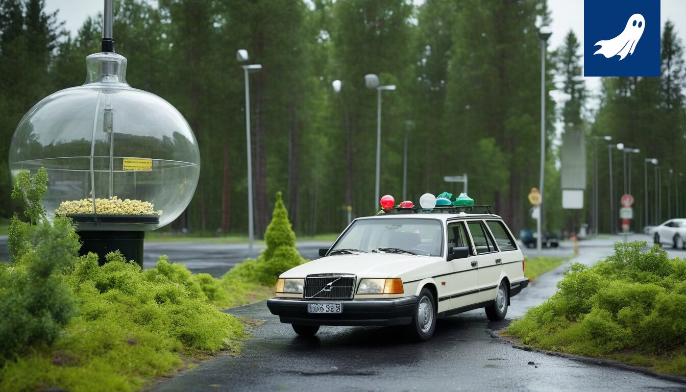 Kuvitteellinen kuva robottien hoitamasta vauvasta Lempäälässä, satiirisen uutisartikkelin yhteydessä.