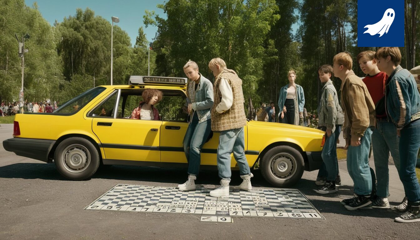 Kuva Tampereen keskustasta, jossa näkyy mopoautoja, skeittilautoja ja nuoria TikTok-tanssien parissa.