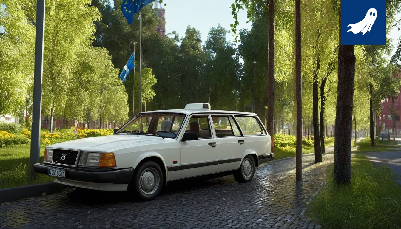 Sarjakuvamainen kuva tekoälyrobotista hoivamassa vanhusta, symboloiden hoivan automatisointia ja teknologian vaikutusta.