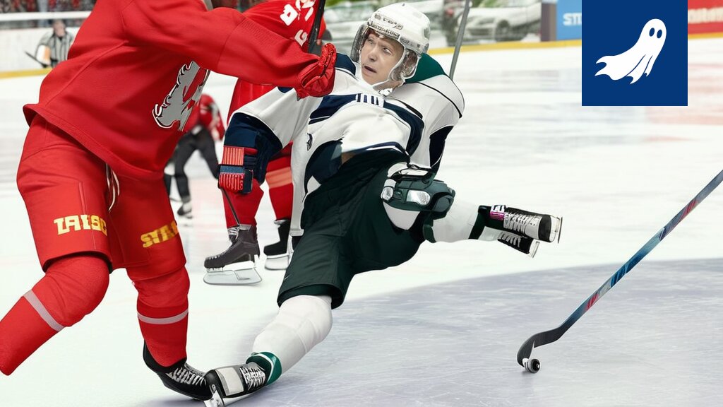 Arttu Ruotsalainen luistelee jäällä, sponsorilogot näkyvät pelipaidassa, vihjaten sosiaalisen median ja markkinoinnin vaikutukseen urheilussa.