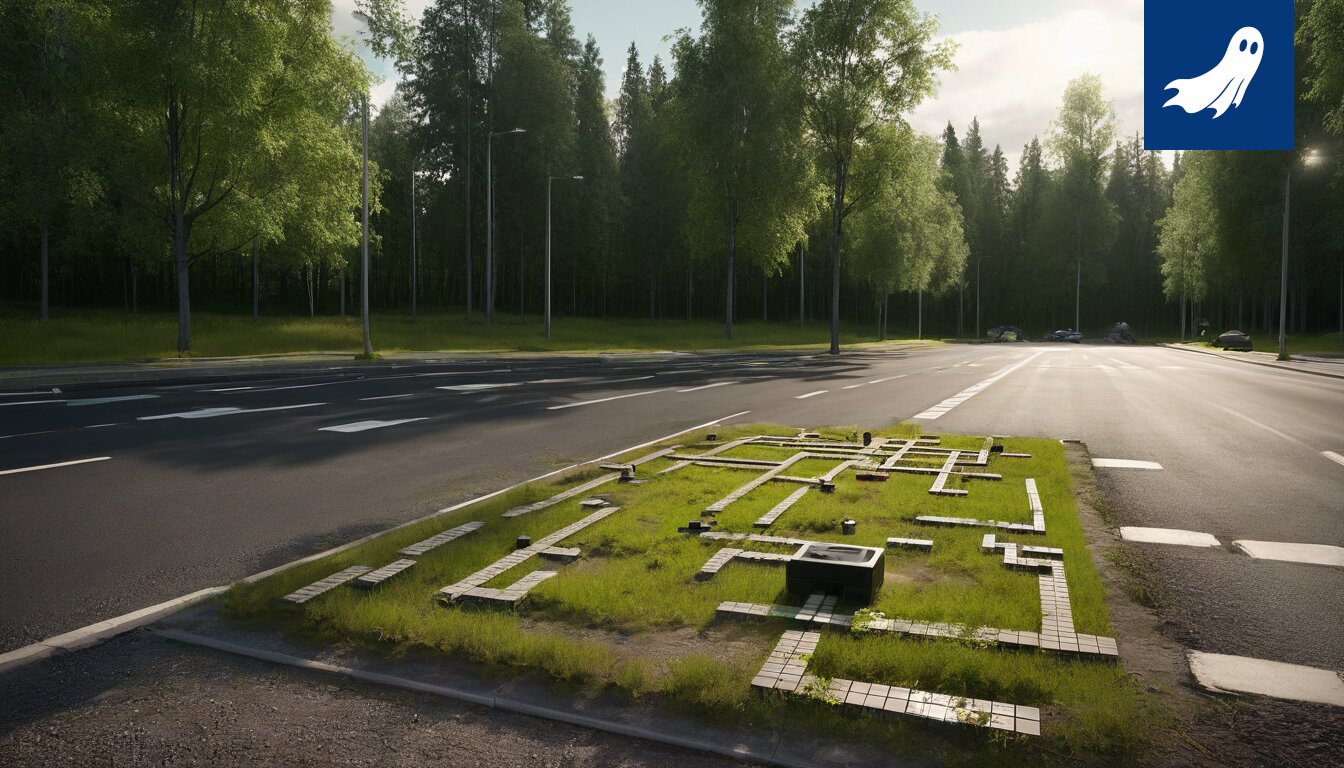 Sarjakuvamainen kuva roboteista suunnittelemassa matkareittiä Pirkanmaalla, symboloiden algoritmien vaikutusta matkailuun.