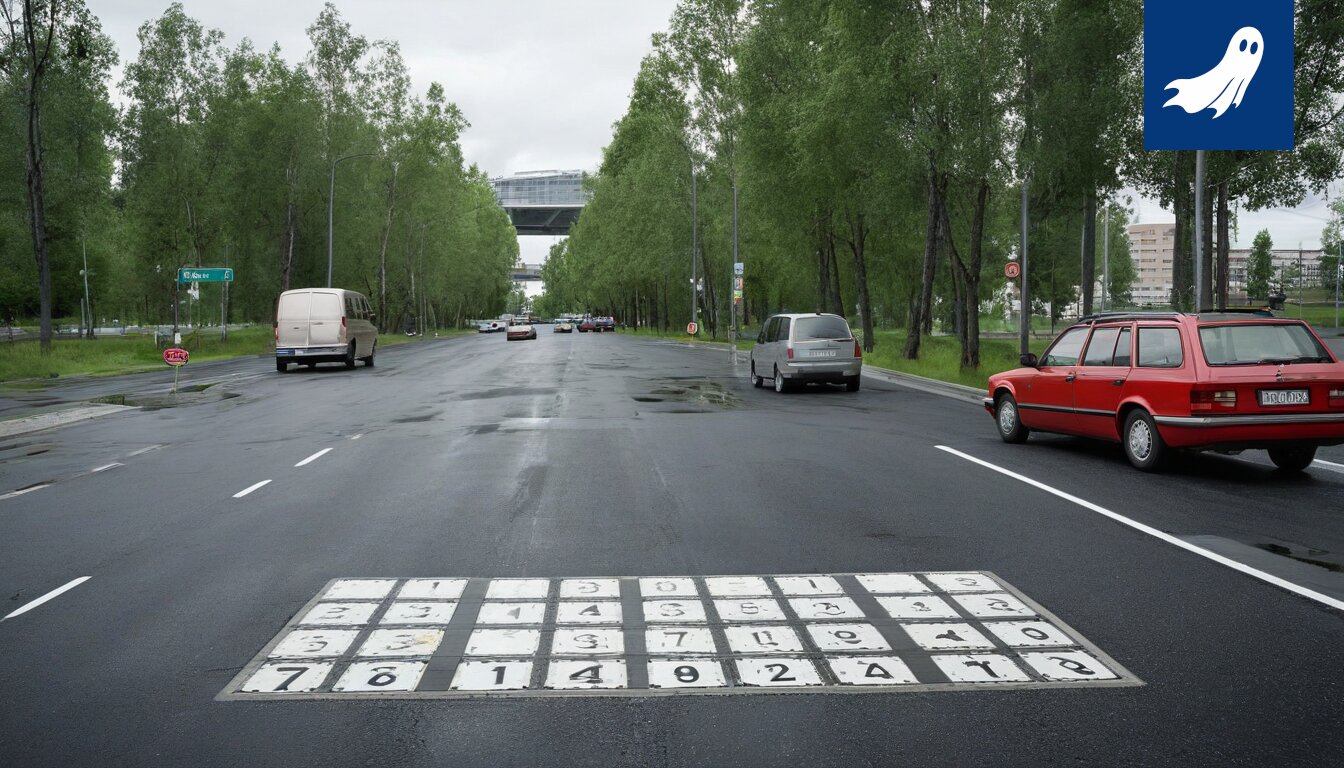 Sarjakuvamainen kuva Tampereen Hämeenkadusta, jossa ihmiset juoksevat liikennevalojen tahdissa.