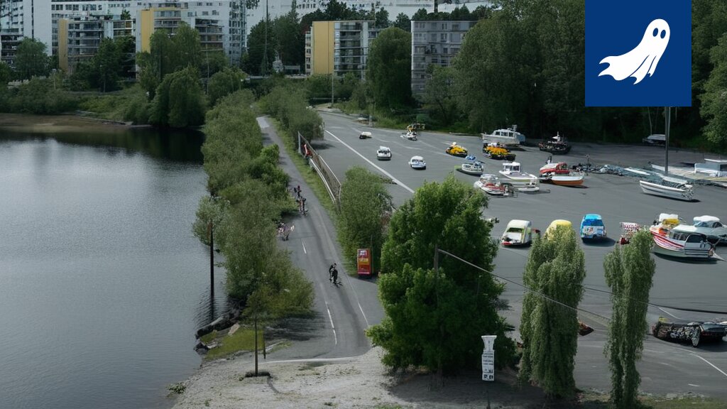 Härmälänrannan alueella näkyy kaaosta ja autoja, viitaten uuteen 'turvattomuuspuistoon'.