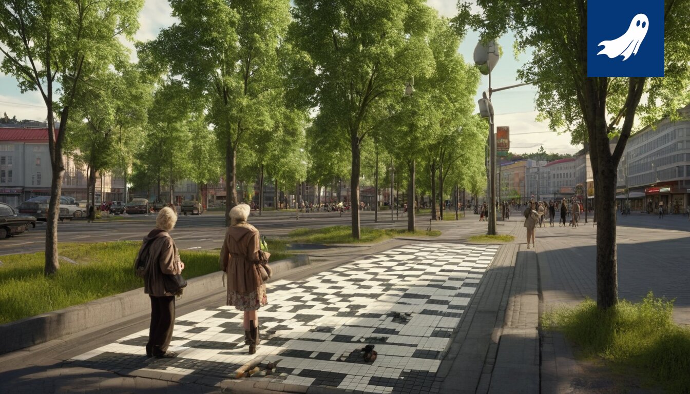 Kuva Koskikeskuksen siivousrobotista Sofiesta, joka on julistautunut hyvinvoinnin guruiksi.