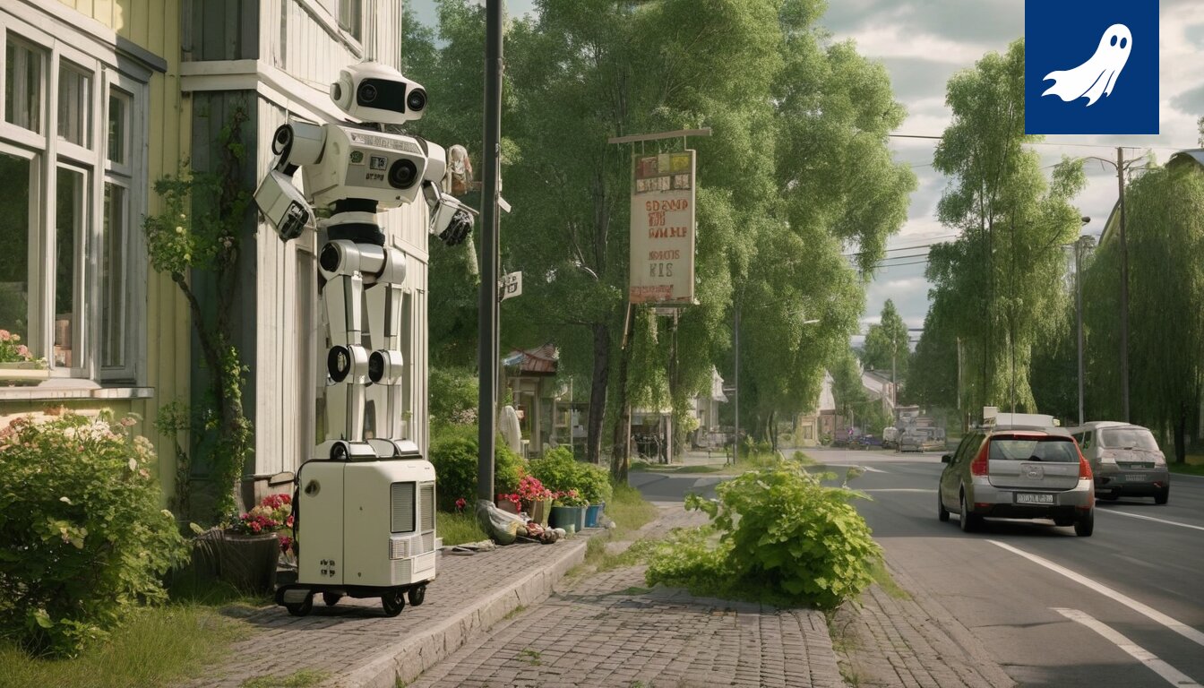 Savua nousee Kuhmon Sääksjärventieltä, vihjaten epäonnistuneesta robottien kokouksesta.