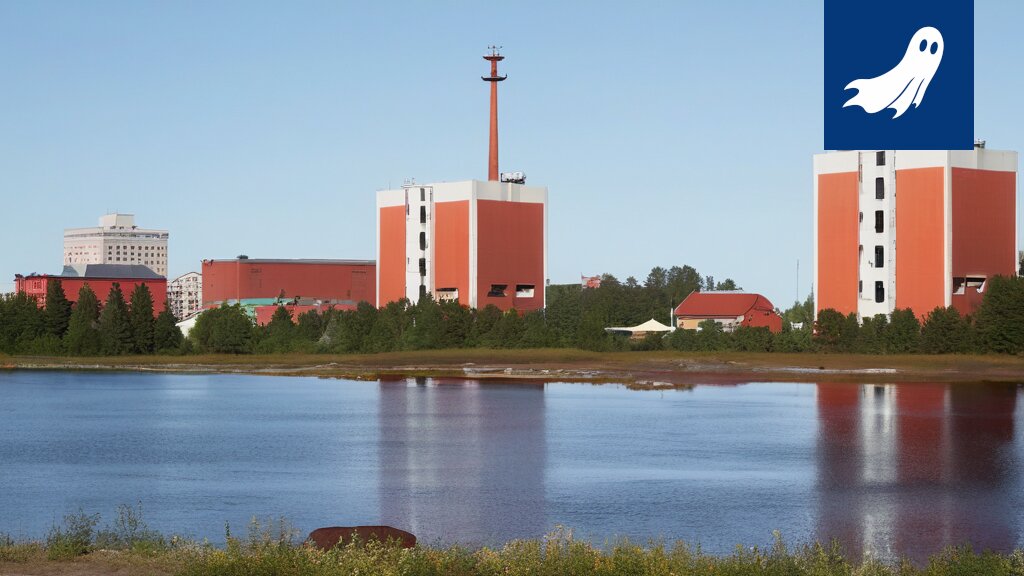 Sarjakuvamainen kuva eläkeläisestä virkkaamassa villasukkaa samalla kun datakeskuksen palvelimet pyörivät taustalla.