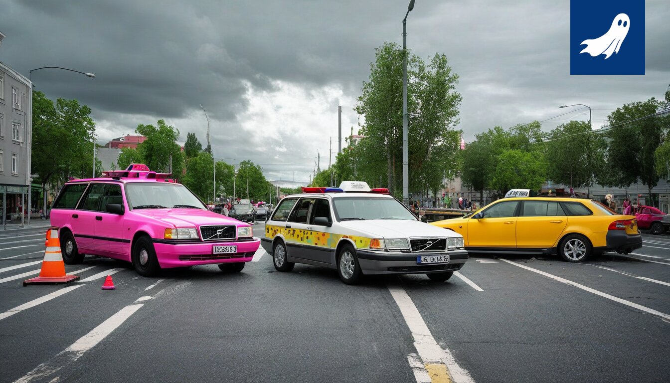 Nosturiauto ajaa Tampereen pyörätiellä, symboloiden kaupungin kaaosta ja muutosta.