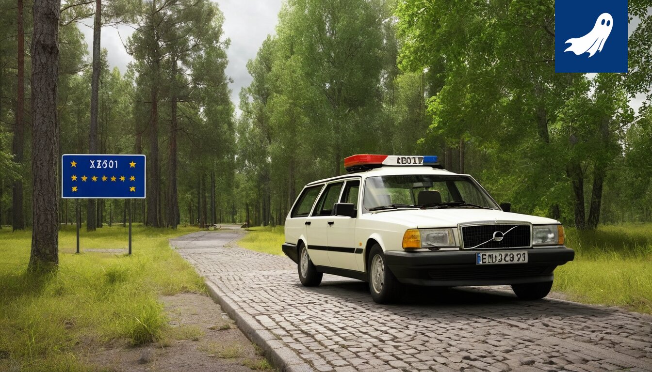 Sarjakuvamainen kuva tanssiopettajasta laskemassa rahaa Mouhijärven maisemassa, viitaten uutisartikkelin satiiriseen sisältöön.