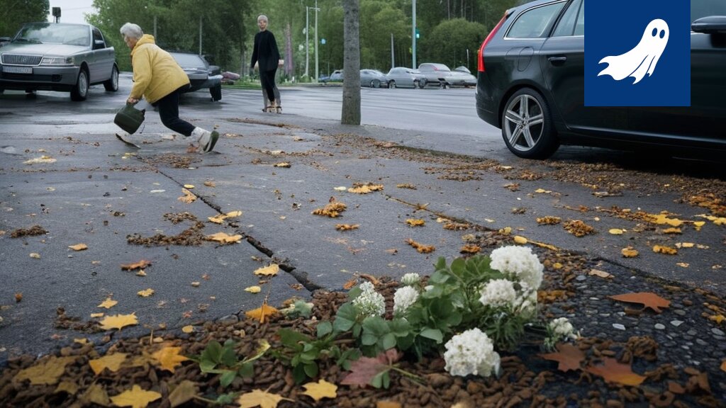Pispalan valtatiellä liikkuu Tesloja ja jalankulkijoita, kun tekoäly ohjaa liikennettä epätavallisilla tavoilla.