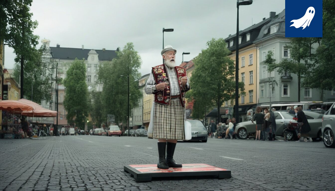 Valkeakosken kaupungintalon etupuolella liehuu uusi, alennusmerkkiä esittävä lippu.