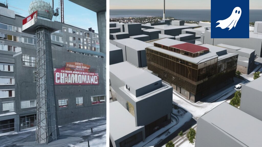 Virtuaalinen Tampere 2.0 -kaupunkikuva, jossa hologrammi-ihmisiä liikkuu futuristisessa ympäristössä.