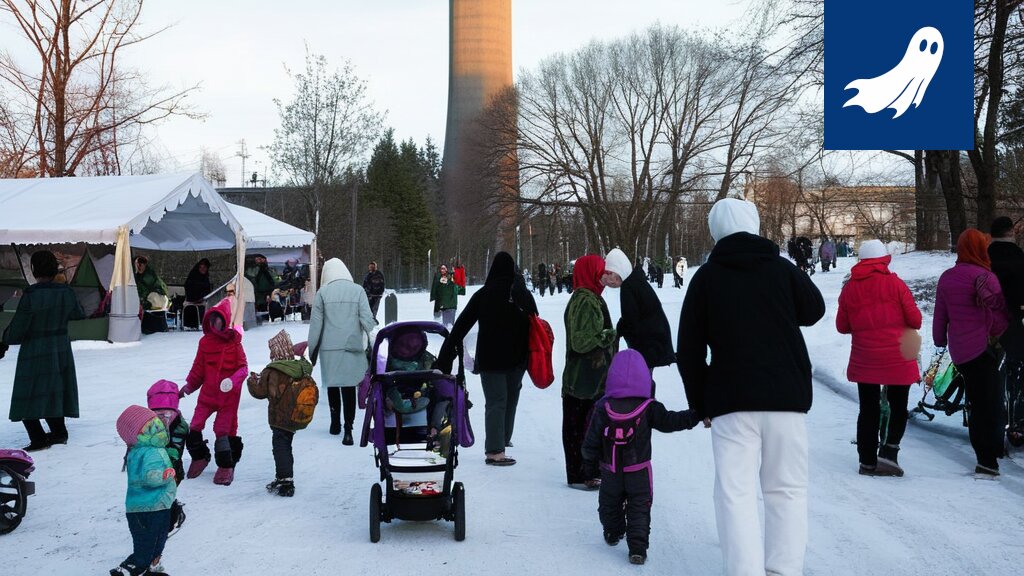 Laikunlavan jääpuisto, jossa ihmiset luistelevat epätoivoisesti välttäen datan keräämistä.