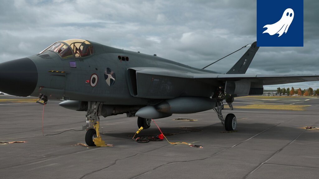 F-35 hävittäjä lentää taivaalla, heijastaen mainoksia alaspäin.