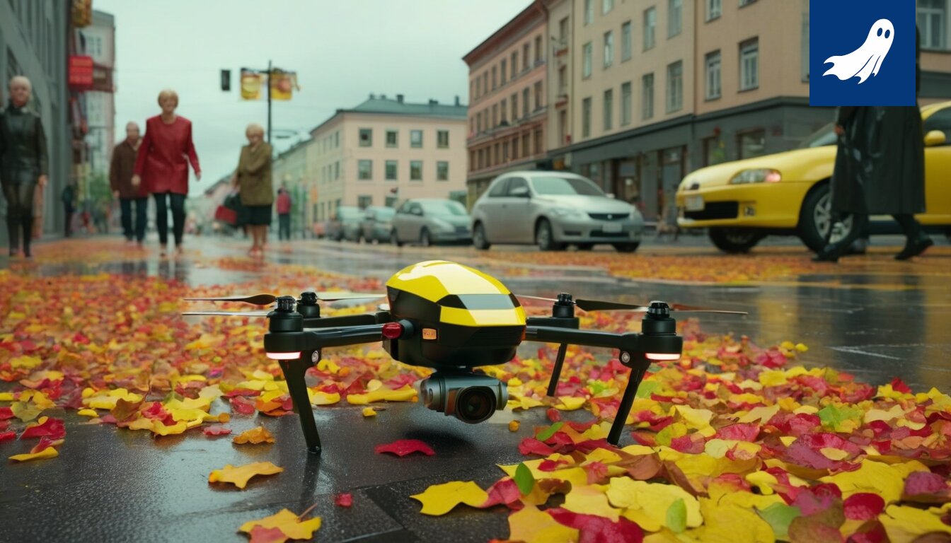 Sarjakuvamainen kuva mummosta jakamassa flunssaa lapselle, viitaten satiiriseen uutisartikkeliin.