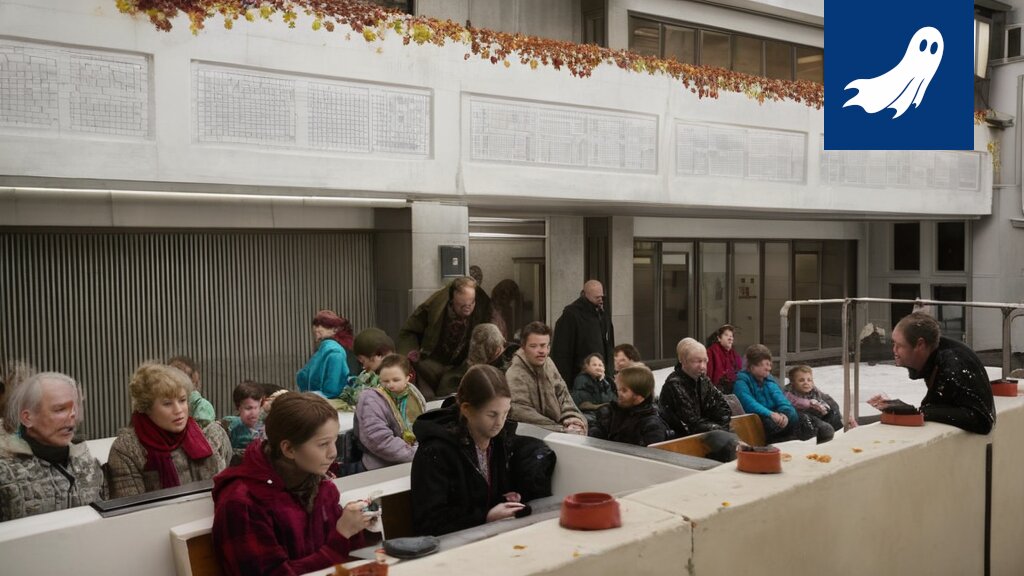 Sarjakuvamainen kuva lapsista, joilla on osakkeiden hintalaput otsassa, symboloiden koulutuksen muuttumista kaupalliseksi toiminnaksi.