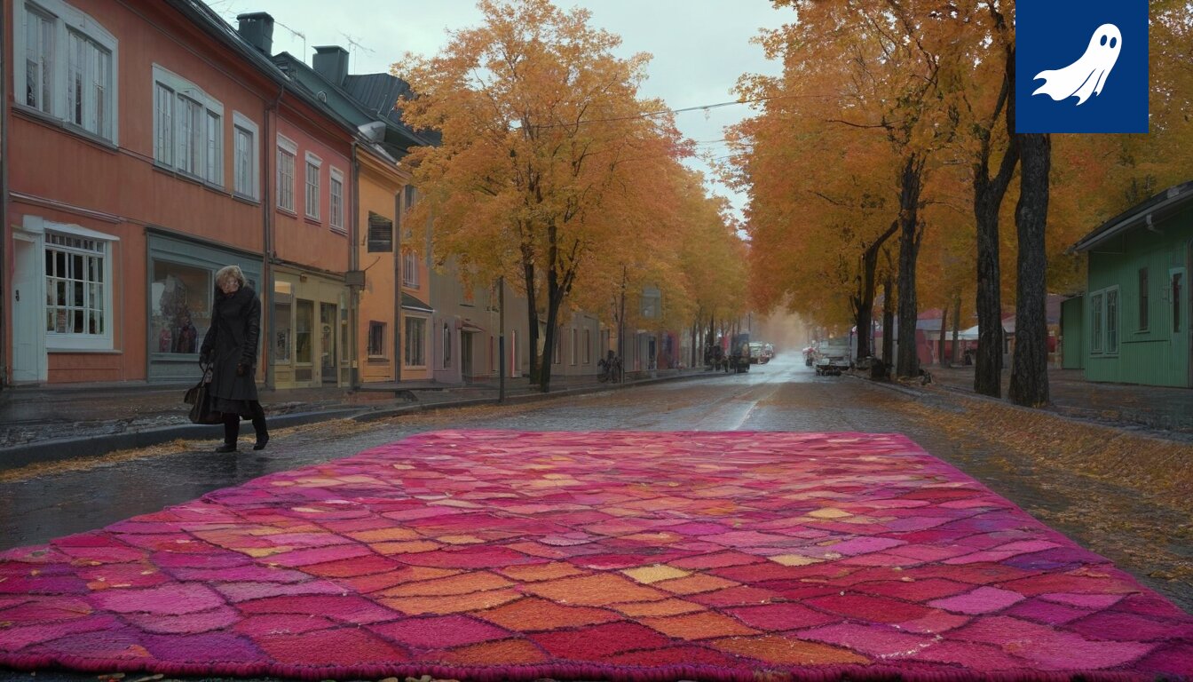 Värikäs lankakerä kietoutuneena maailman kartan ympärille, symboloiden Ylöjärven kudontapiirin aiheuttamaa eksistentiaalista uhkaa.