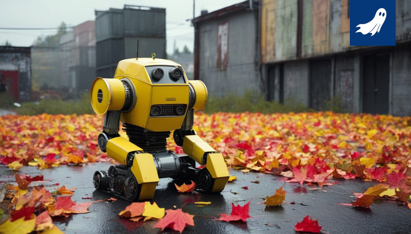 Kuva 12-metrisestä, autonomisesta Ruskobotista Ruskon teollisuusalueella, joka tuottaa dataa.