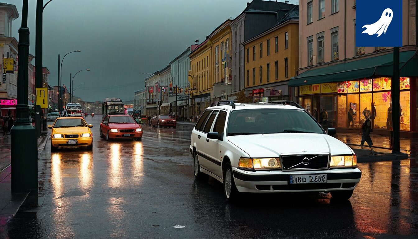 Kuva Tampereen koululaisista pimeässä, robottien valokarnevaalin taustalla.