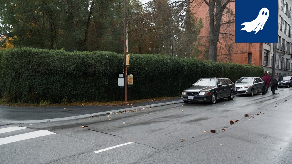 Robottiylikonstaapeli Robocop tutkii Ysitiellä näkymättömiä pysäköintiviivoja, jotka aiheuttavat auto-onnettomuuksia.