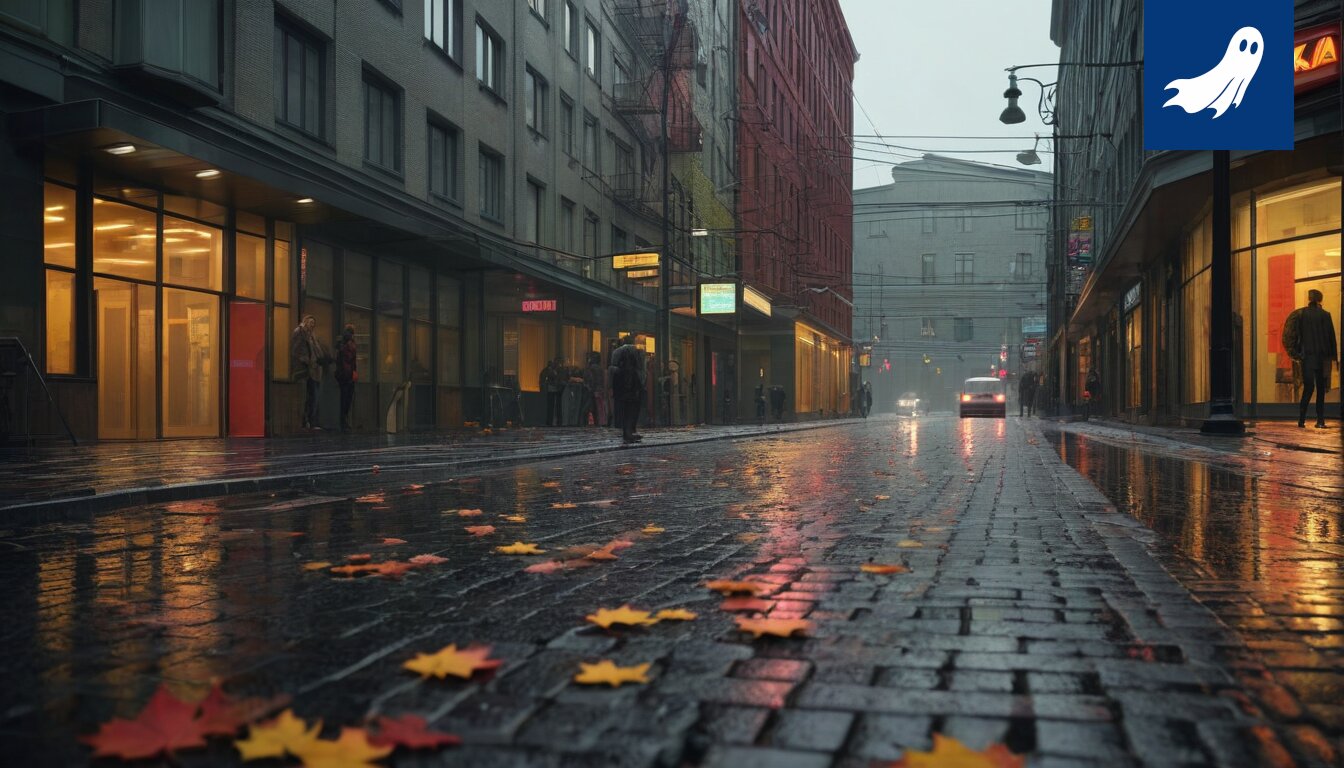 Sarjakuvamainen kuva tekoälystä ratkomassa ristikkopulmaa Tampereen kaupungin siluetin edessä.