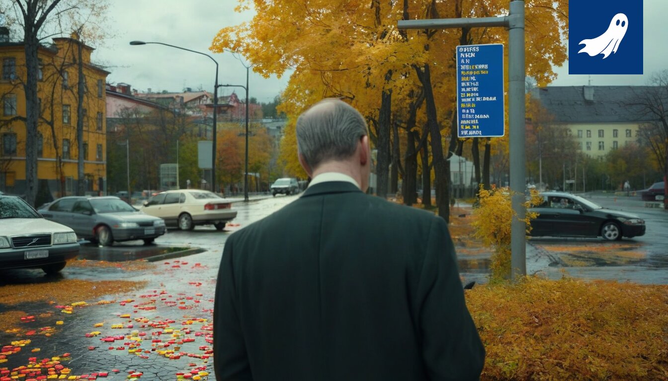 Parkkimittari, jonka näytöllä näkyy runosäkeitä, kuvaa tekoälyn ja tunteiden yhdistelmää Tampereen kaupungissa.