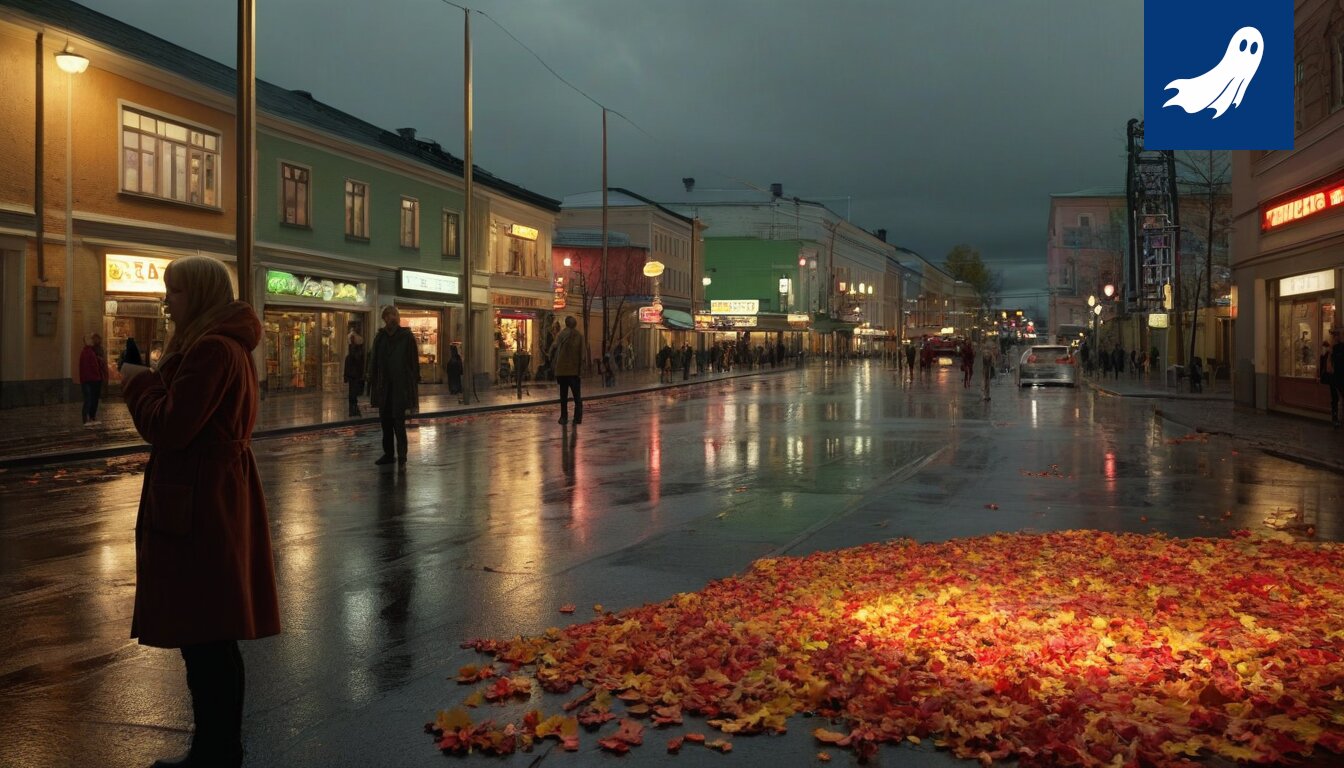 Sarjakuvamainen kuva Pirkanmaan hyvinvointialueen logosta, jossa on osakekurssikäyrä ja itkevä teinityttö.