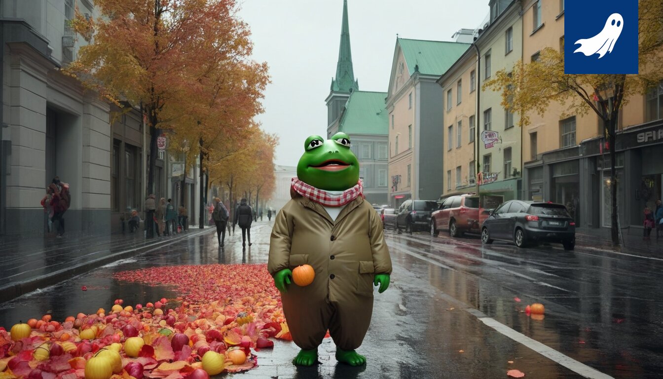 Sarjakuvamainen kuva digiristikosta, jonka kautta virtaa meemejä ja digitaalista kaaosta Tampereen ylle.