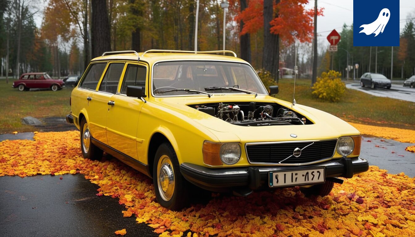 Punainen A-Ford parkissa Tampereen keskustassa, symboloiden epätavallista sijoitusbuumia.