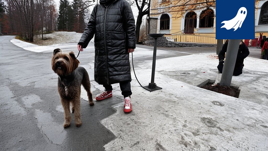 Sarjakuvamainen kuva koirankakkapussista, joka muuttuu setelipinoksi, symboloiden Tampereen taloudellista pelastusta.