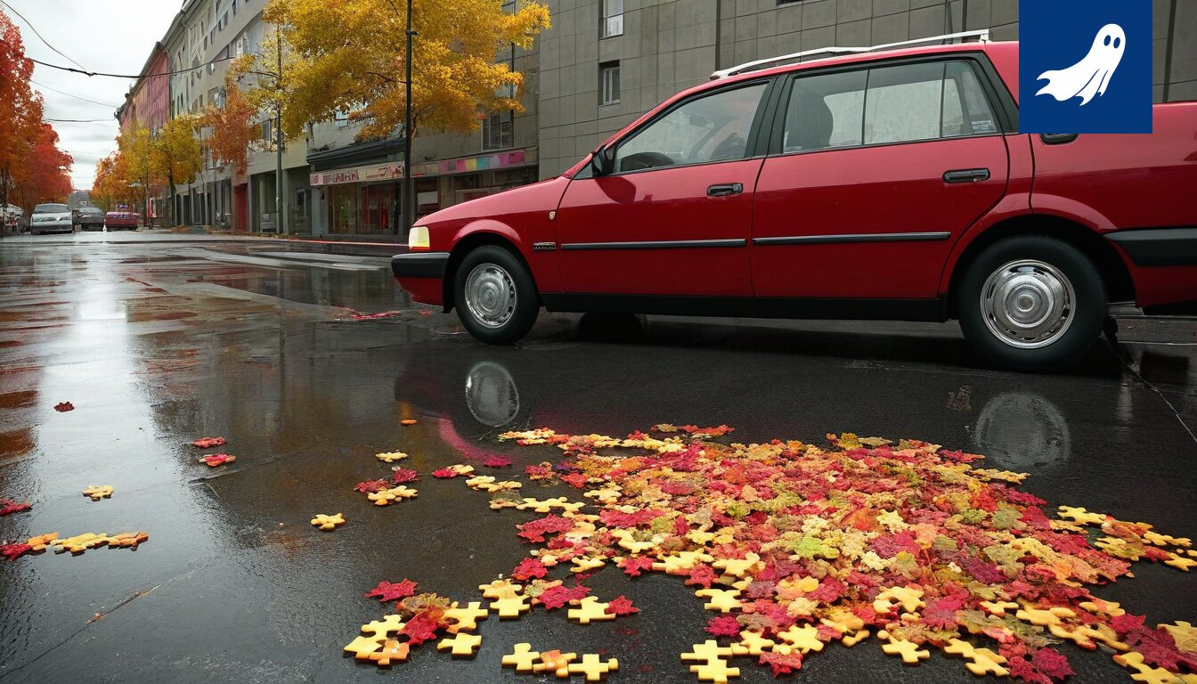 Sarjakuvamainen kuva Tampereen kaupunginvaltuustosta paniikissa, taustalla Tesoman maisema.