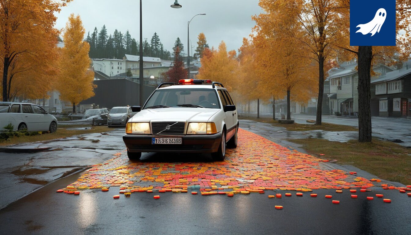 Satiirinen kuva Mustavuoren rinteistä, joilla laskettelevat digitaaliset hahmot osakkeiden kuljettamina.