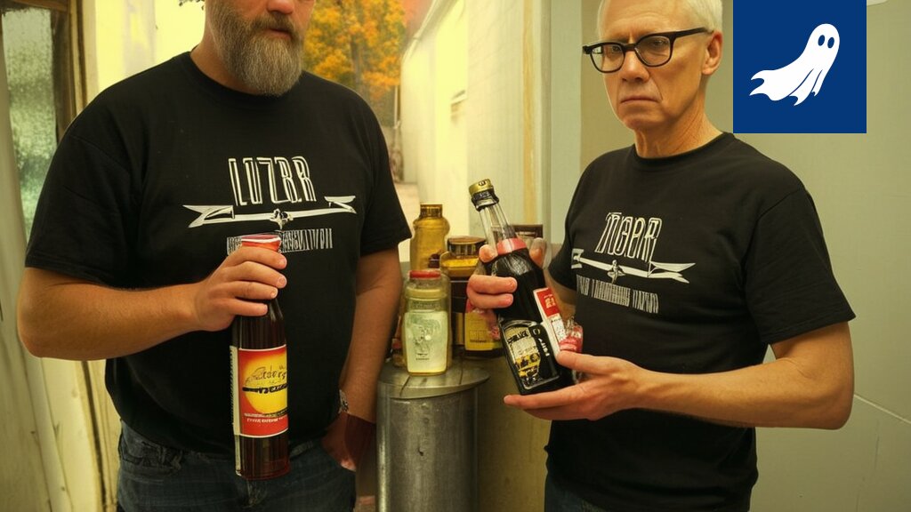 Lasi kirkasta giniä, jonka taustalla hämärästi ydinvoimalan siluetti, viitaten artikkelin satiiriseen aiheeseen.
