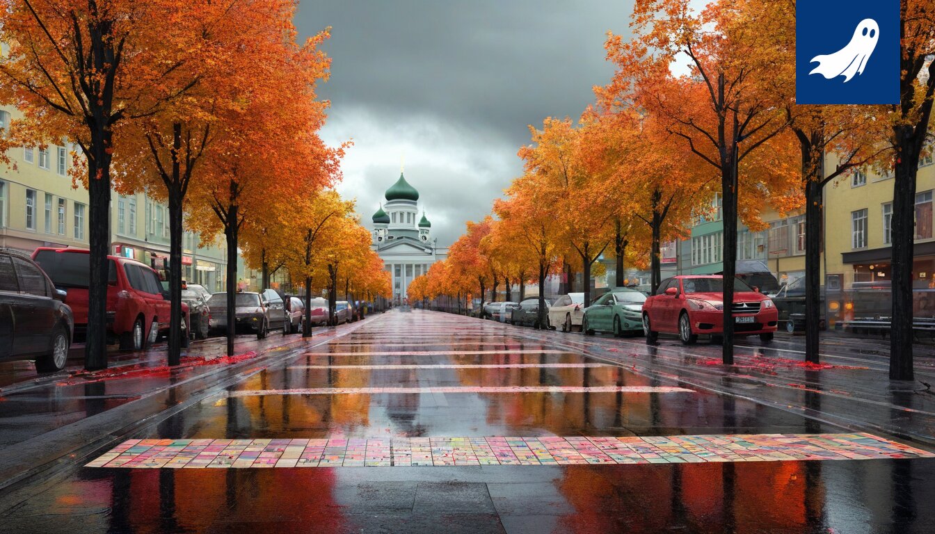 Satiirinen kuva Tampereen kaupungin siirtymisestä digitaaliseen omistusmalliin, jossa kansalaiset voivat vuokrata osuuksia kaupungin yhtiöistä metaversessa.
