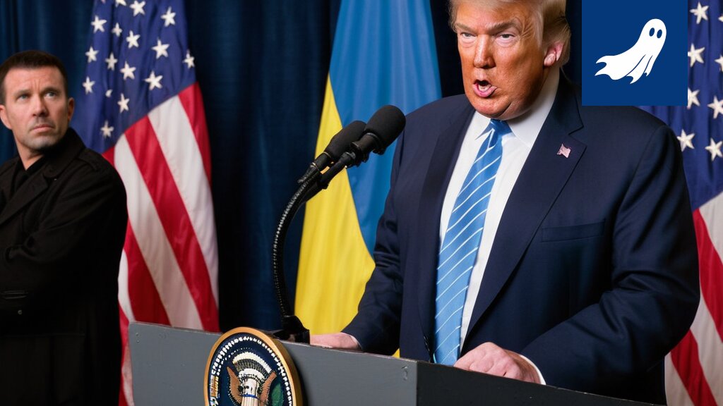 Satiirinen uutiskuva pommitetusta öljynjalostamosta, jossa viitataan Ukrainan uuteen NFT-rahoitusmalliin.