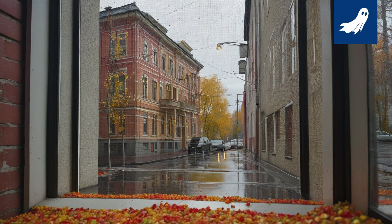 Kuva Tampereen kerrostaloista, jotka näyttävät vanhentuneilta, vaikka ovat uusia, kuvastaa artikkelin satiirista aihetta.