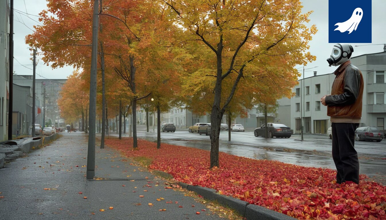 Satiirinen kuva Tampereen Rantaperkiön omakotialueesta, jossa asukkaat maksavat hengityksestä.