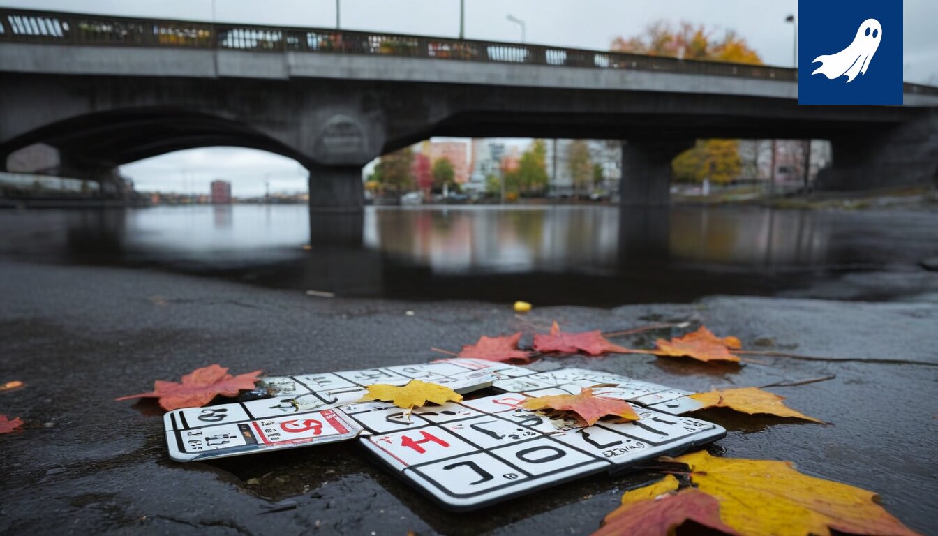 Kuva Mantasta keräämässä ratikkalippuja Tampereen Ratinan sillan alla, symboloiden kaupungin ennakoivaa asunnottomuuden torjuntaa.