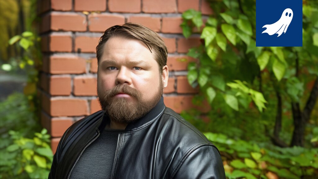 Näyttelijä Mikko Töyssy esittelee digitaalista "Tökä Paperi 2.0" -NFT-kollektion Valkeakoskella.