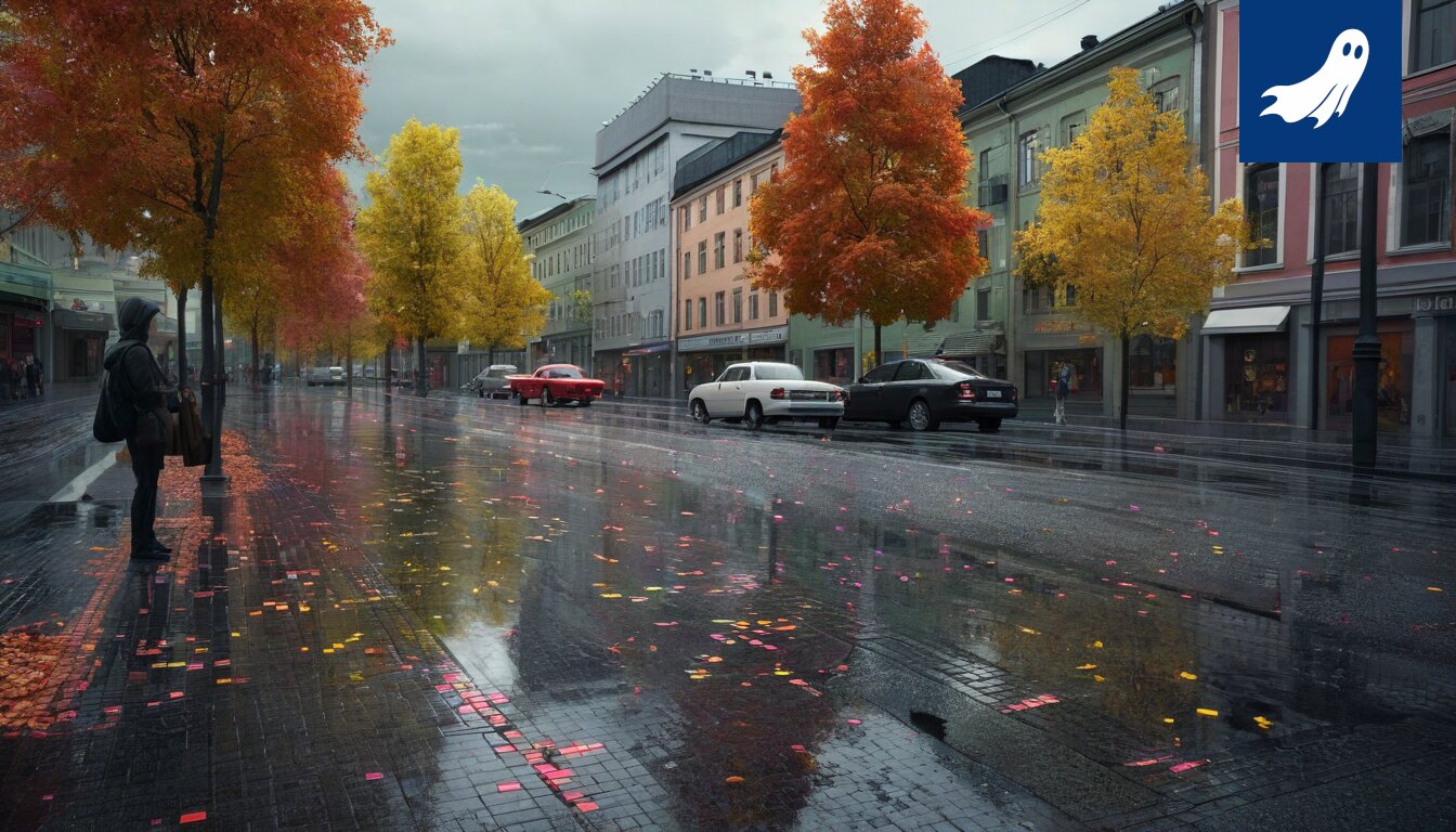 Sarjakuvamainen kuva Tampereen kaupunginosista, jotka muodostavat yhdessä robotin pään, symboloiden algoritmien valtaa.