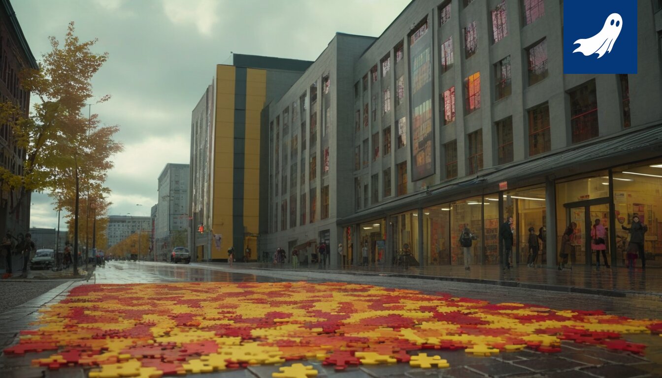Satiirinen kuva Tampereen lyseosta, jossa viitataan lyhytvideoiden ja brändäyksen vaikutukseen oppilaitokseen.