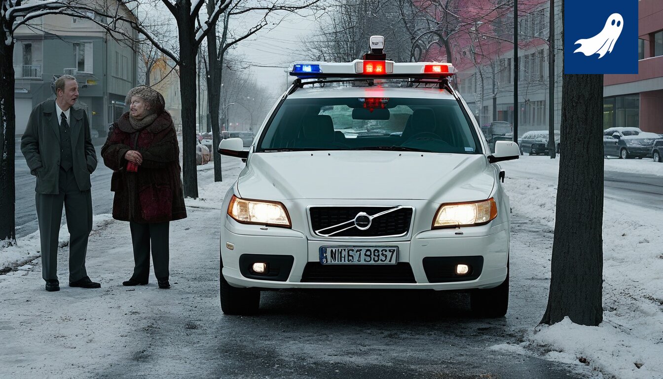 Liukastunut potilas yrittää maksaa sairauslaskua robottipoliisin valvovan katseen alla.