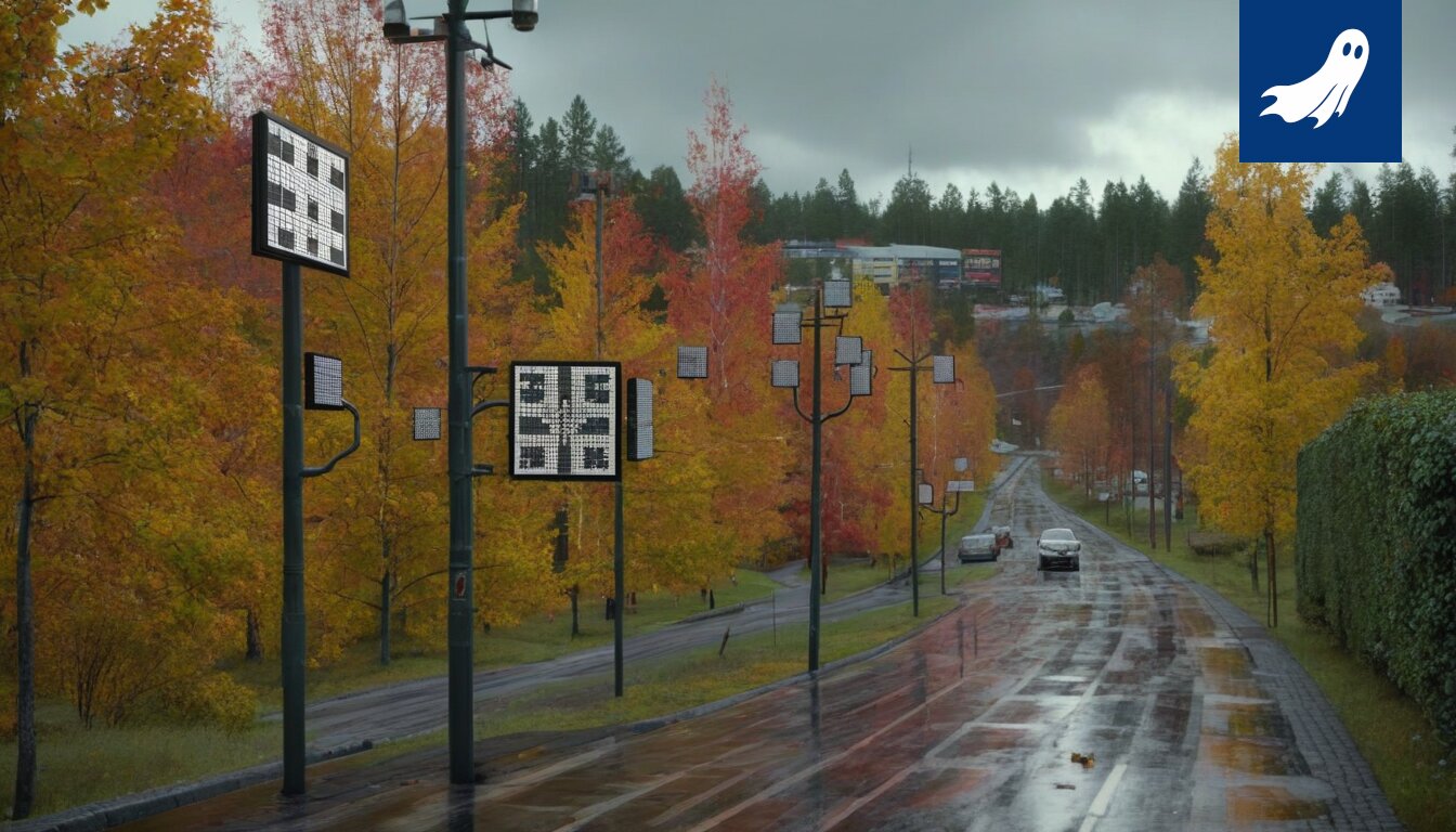 Pirkkalainen omakotitalo, jonka katolla leijuu mainosdrone.