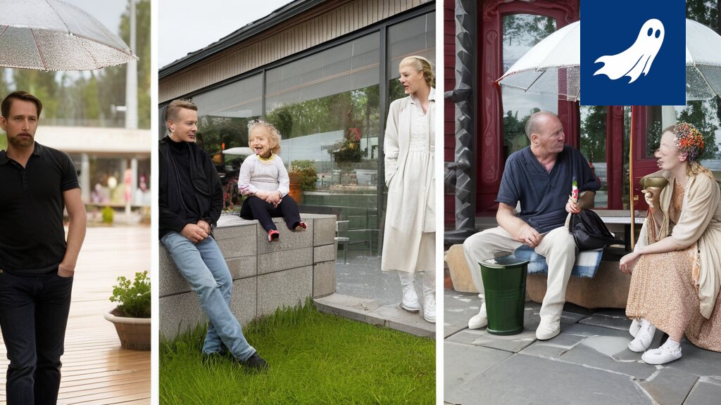 Sarjakuvamainen kuva Haamulehden Koti-liitteestä, joka vaatii itsenäistä asumisoikeutta ja omaa postinumeroa.