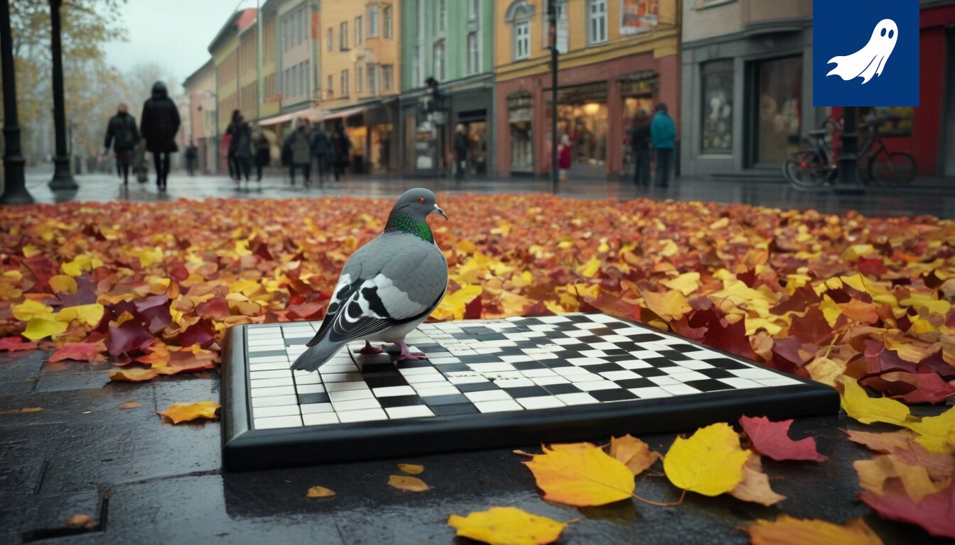 Sarjakuvamainen kuva Haamulehden visasta, jossa ihmiset näyttävät apaattisilta ja väsyneiltä.