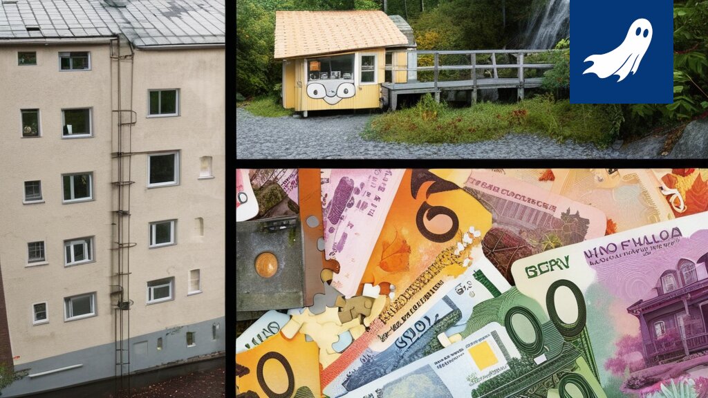 Äiti ja Tytär Oy:n logo tai kuvitus, joka viittaa perintöveron kiertämiseen humoristisella tavalla.