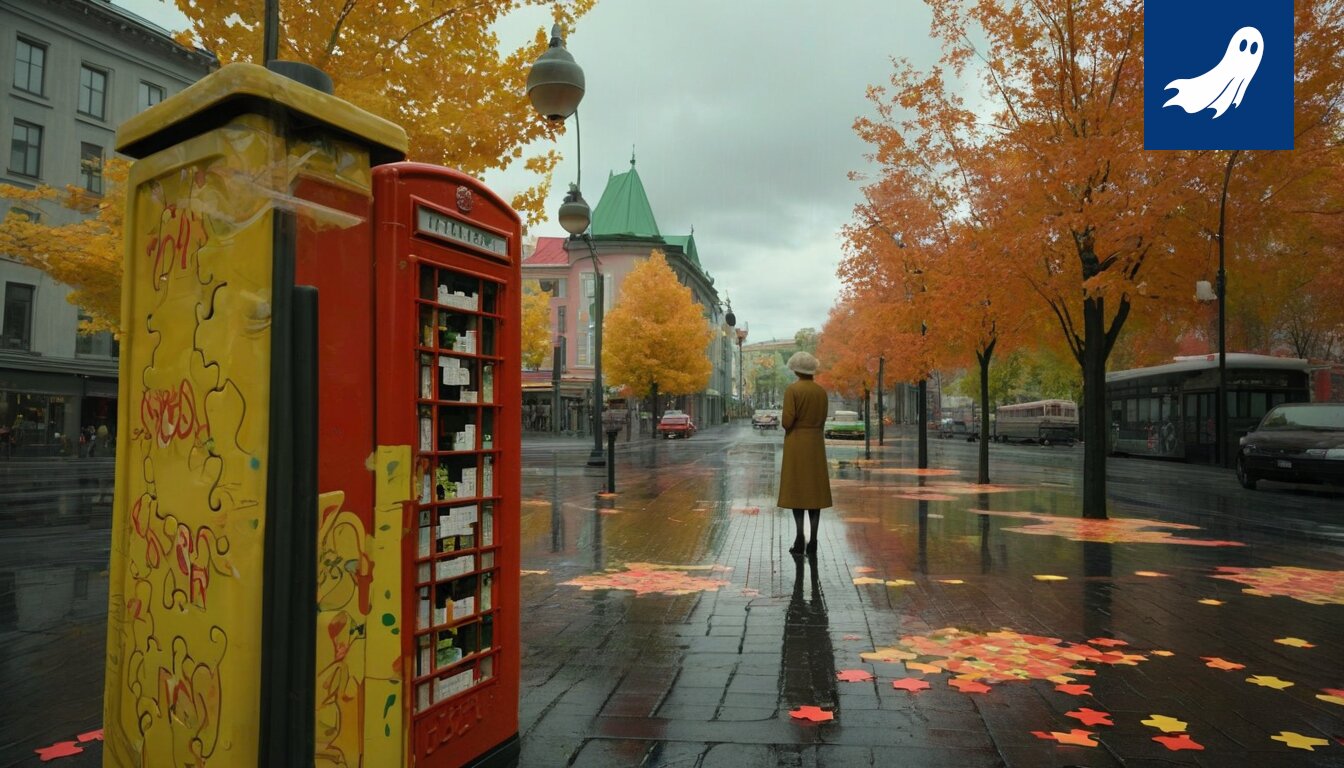 Satiirinen kuva Bill Clintonista Tampereella, viitaten artikkeliin kvanttivandalismista ja tekoälyn vaikutuksesta kaupunkiin.