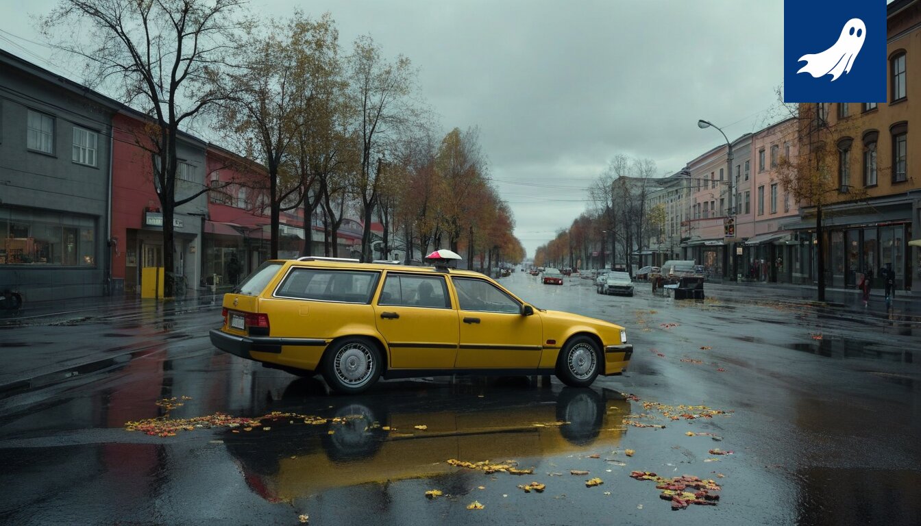 Kuva romutetusta autosta Tampereen kaupungin romutuslogistiikan yhteydessä.