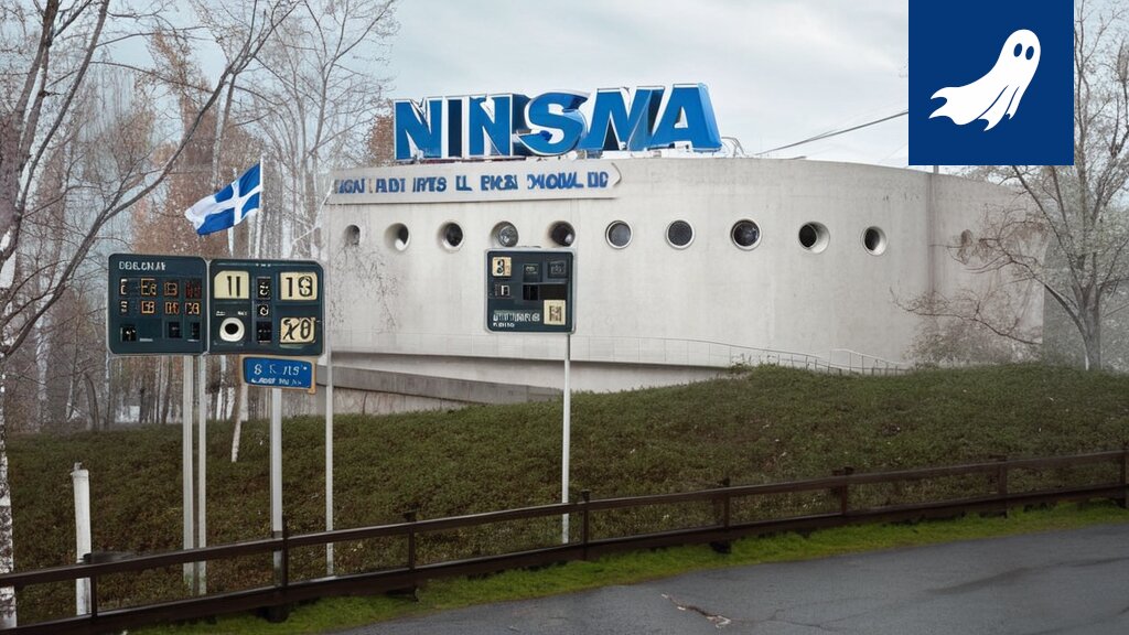 Kuva Bilteman myymälästä Tampereen Lakalaivassa, jossa näkyy uusi, futuristinen mainospylväs.