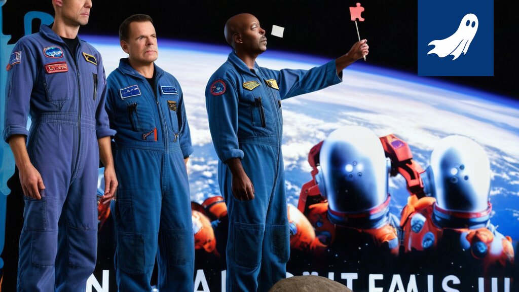 Pilapiirros Kuusta, jossa näkyy pörssikurssin nousukäyrä ja astronautti rentoutumassa luksuslomakohteessa.